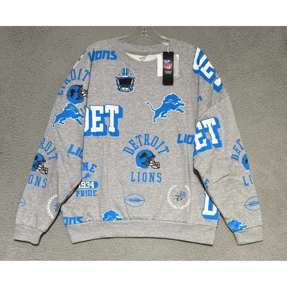 NEW Gameday Couture Detroit Lions Always on Repeat Oversized Sweater Size M